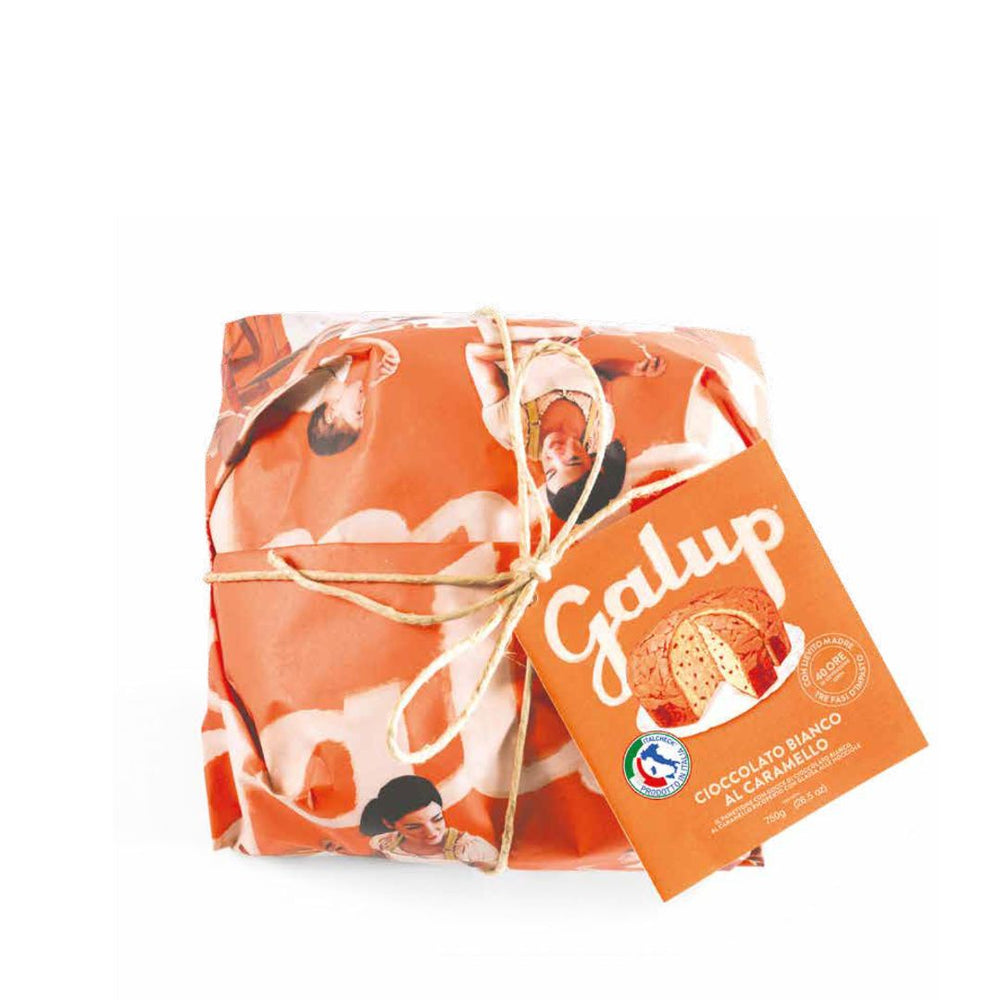 Galup Panettone White Chocolate and Caramel Hand Wrapped