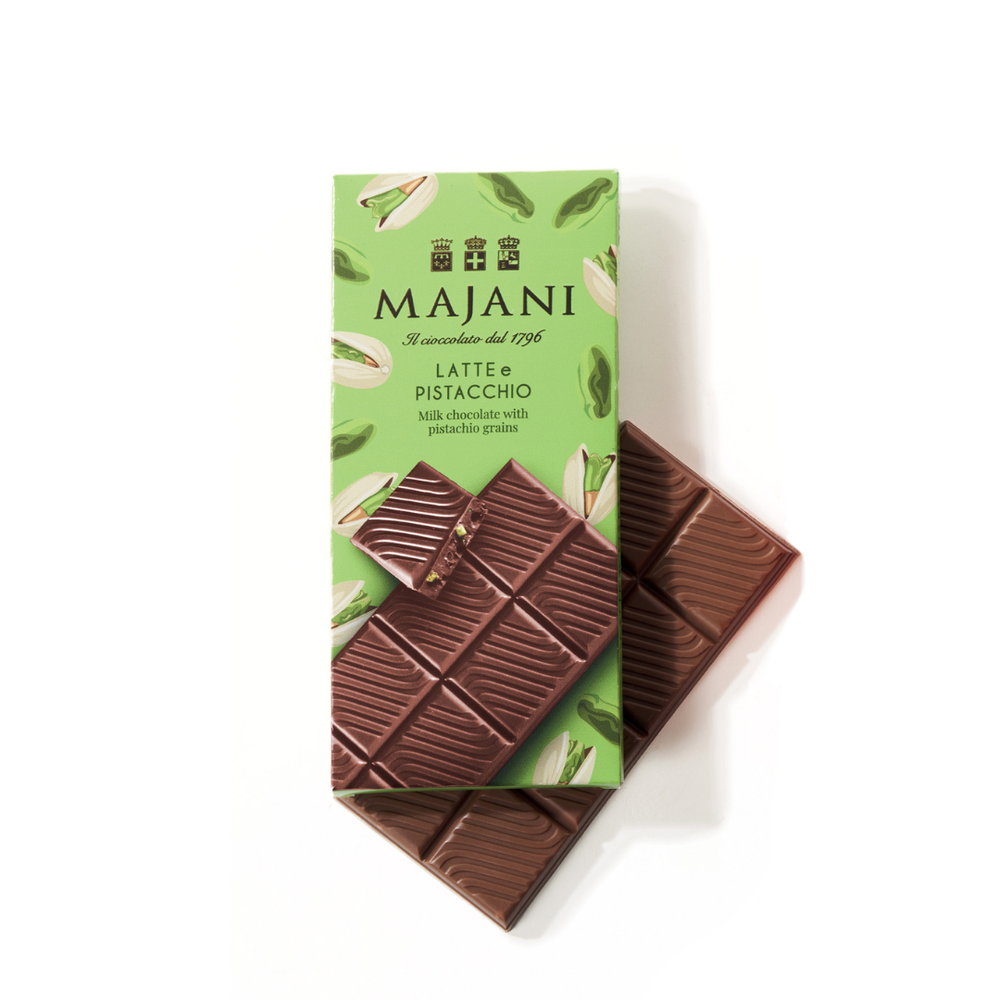 Majani Milk And Pistachio Grains Chocolate